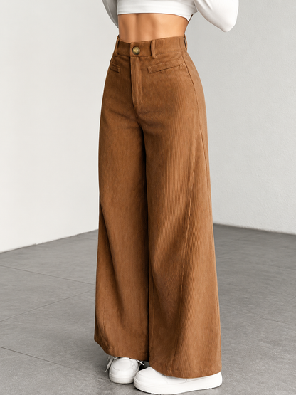 🤎Pantalón palazzo Wyra - Corduroy premium, stretch y caída espectacular✨