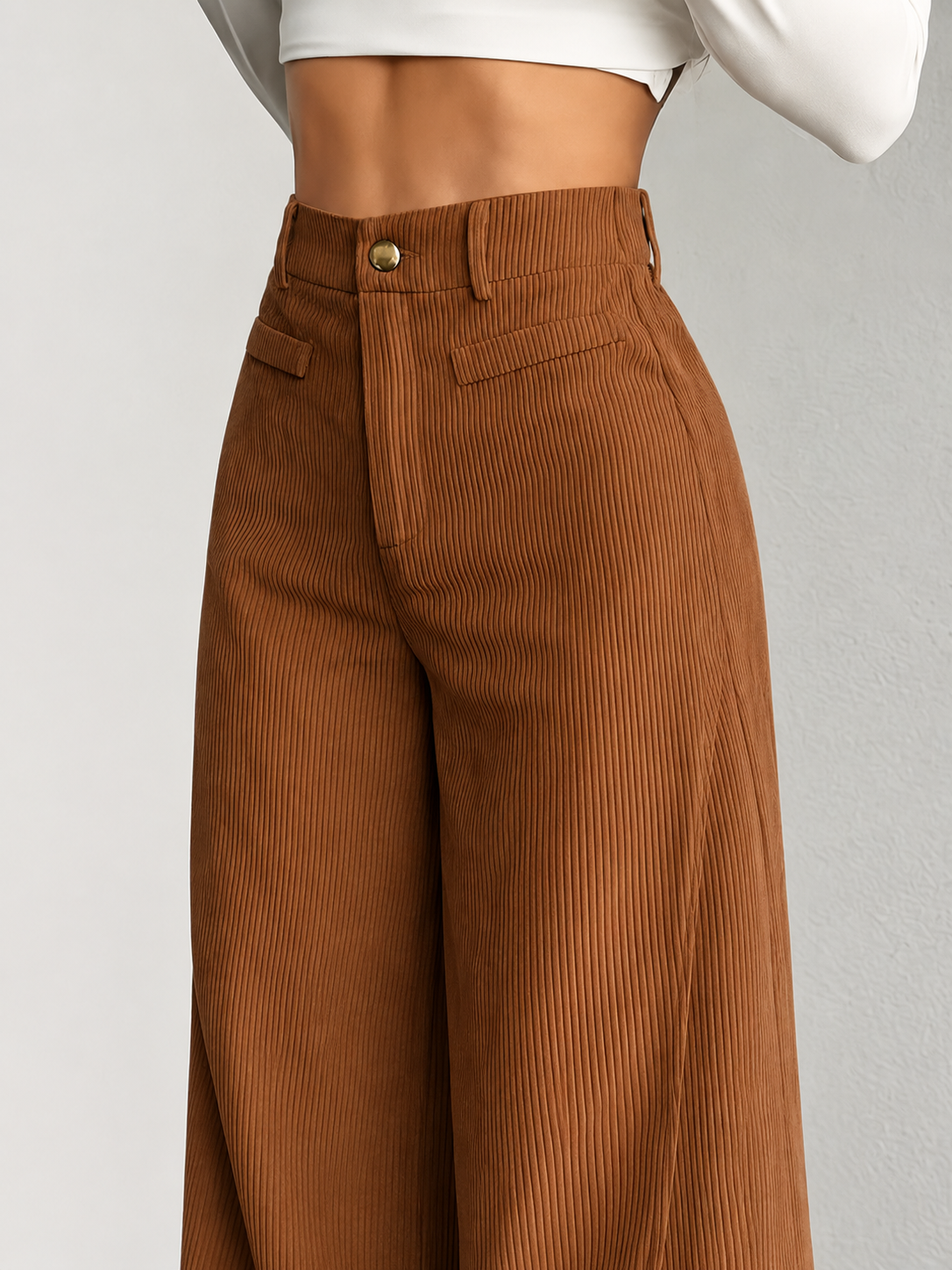 🤎Pantalón palazzo Wyra - Corduroy premium, stretch y caída espectacular✨