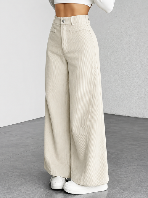 🤎Pantalón palazzo Wyra - Corduroy premium, stretch y caída espectacular✨